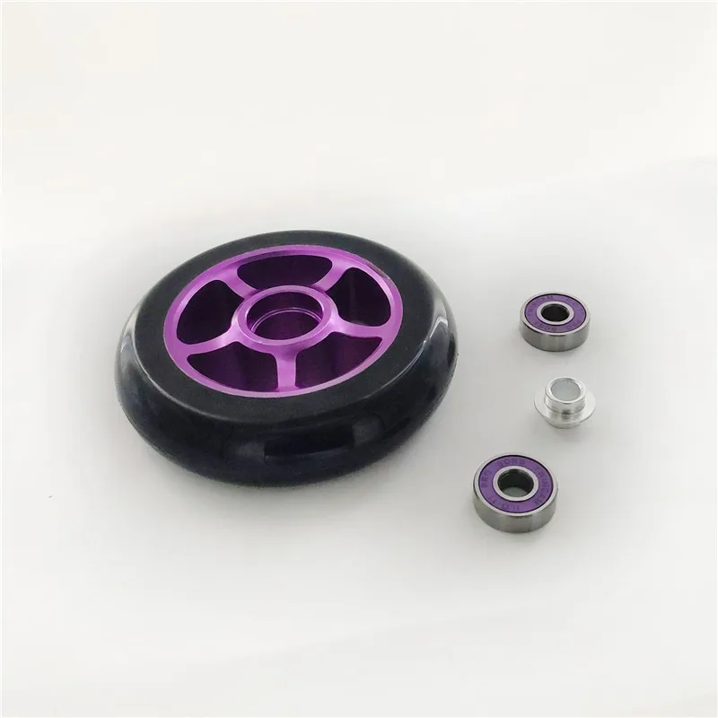 2 pieces/lot Aluminium Alloy Steel Hub High Elasticity and Precision speed skating Skateboard wheel 88A 100mm Scooter Wheel