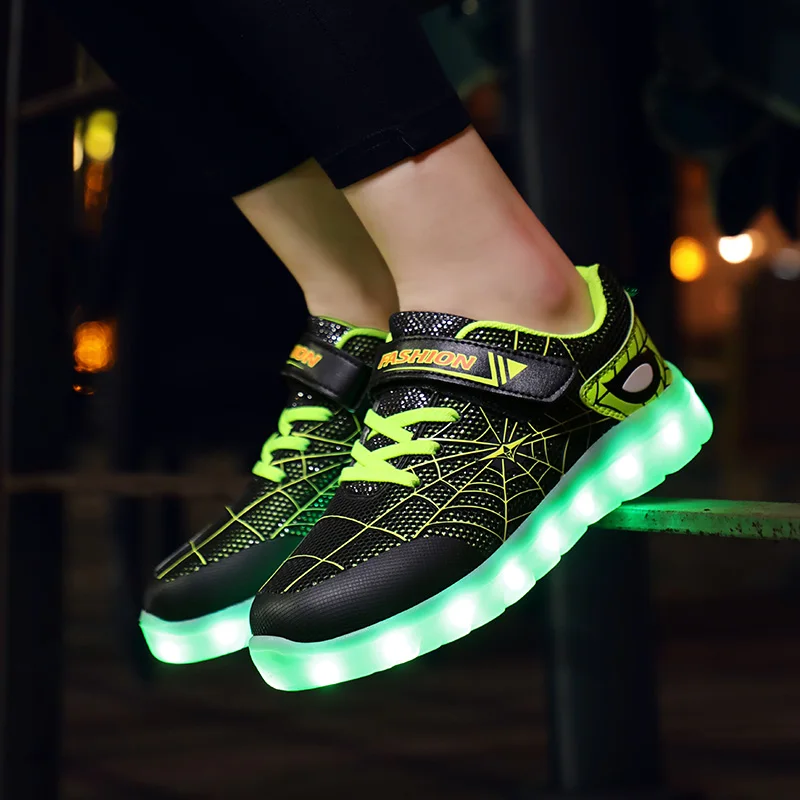 Детские светящиеся кроссовки IGxx с застежкой-молнией USB-зарядкой | Мать и ребенок