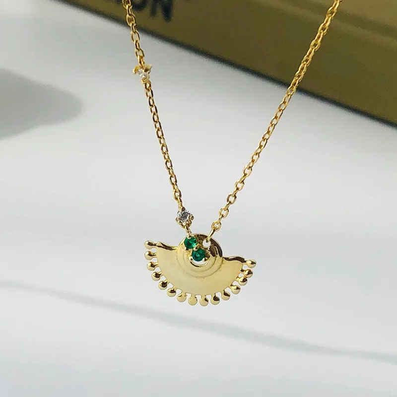 Маленькая подвеска веер цепочка до ключицы ожерелье из стерлингового серебра 925