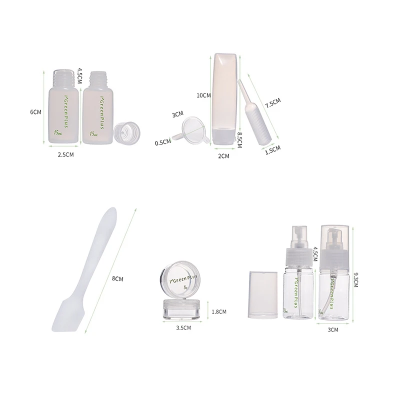 10 в 1 портативный дорожный флакон для косметических средств набор с Чехол