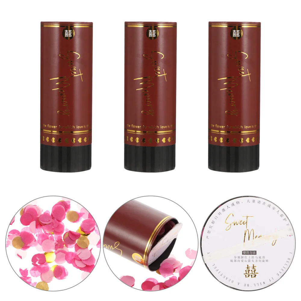 

3pcs Wedding Handheld Confetti Cannon Confetti Tube Wedding Party Supplies