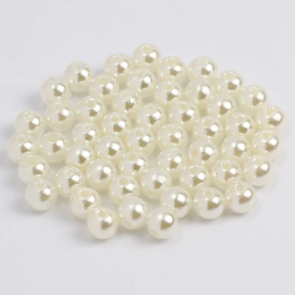 

Round Beige ABS Acrylic Imitation Pearl 3-30mm Loose Spacer Beads For Jewelry Making Handmade Diy Necklace Bracelet Accessories