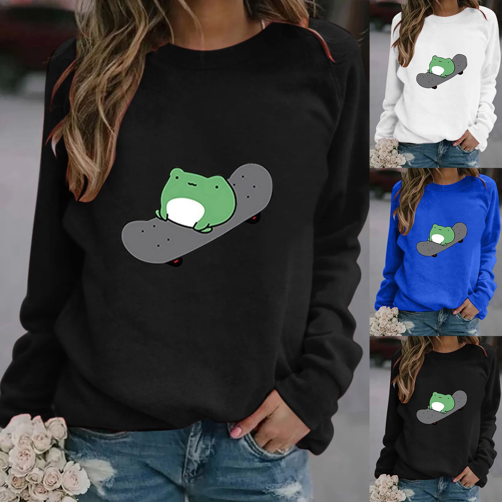63# Hoodies Women Sweatshirt Japanese Style Kawaii Cartoon Dinosaur Hooded Autumn Spring Pullovers For Femaletop Sudadera Mujer