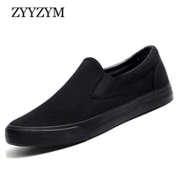 men casual shoes canvas slip on all black low style breathable light fashion shoes for men footwear zapatos de hombre