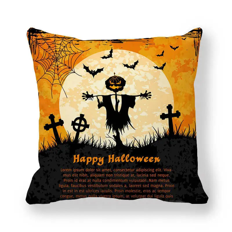 Синий ночью Хеллоуин украшение наволочка подушки летучей мыши велюром полиэстер