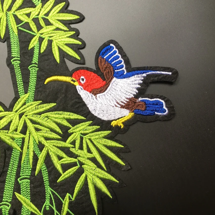 1 шт. патчи для одежды больших размеров из зеленого бамбука с вышивкой растений