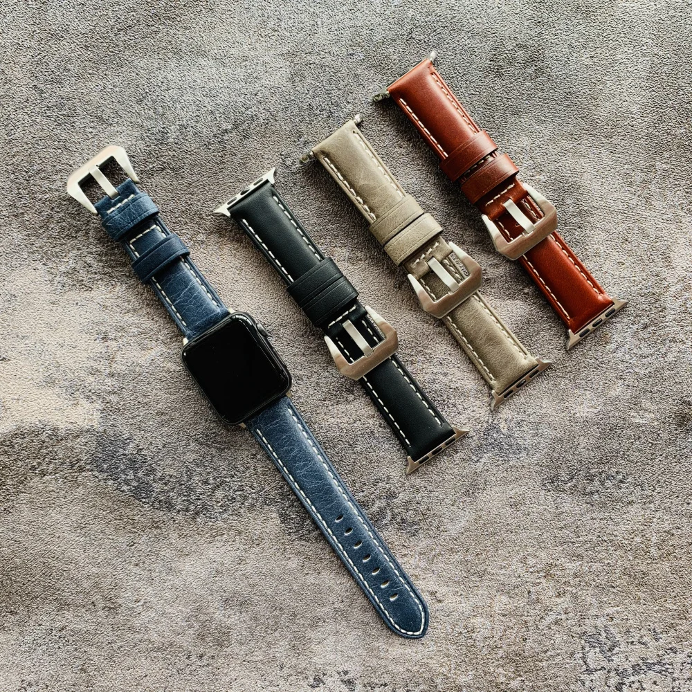 

Ретро Ремешки для наручных часов из натуральной кожи для Apple Watch 38 мм 40 мм 42 мм 44 мм кожаный ремень для Apple iWatch ремешок серии 1 2 3 4 5