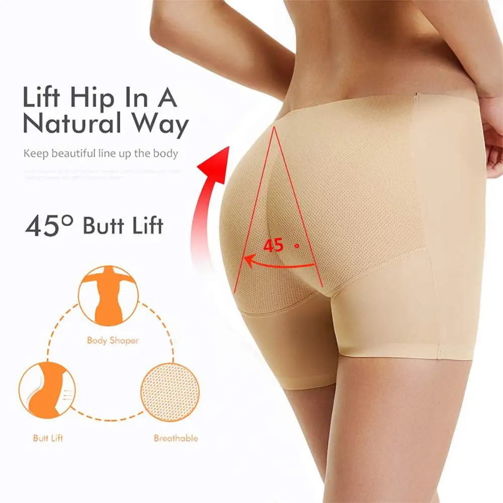 Корректирующее белье для ягодиц нижнее женщин трусики с подкладкой бесшовное