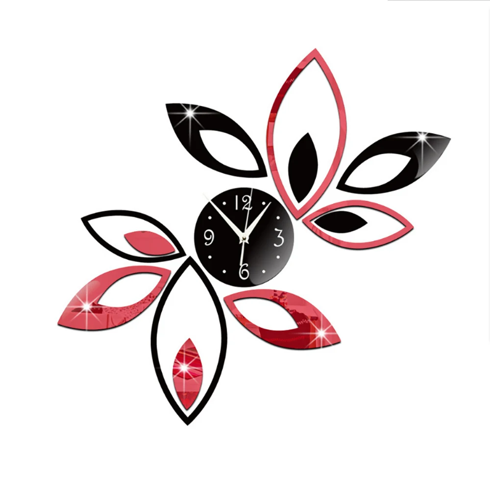 Большие 3D акриловые зеркальные наклейки для часов художественные настенного