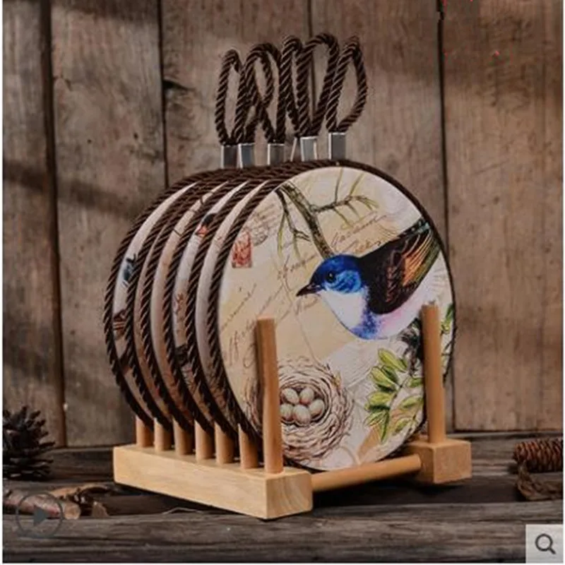 

Creative European-style home insulation pad, beautiful flower and bird pattern, home restaurant kitchen desktop decoration produ