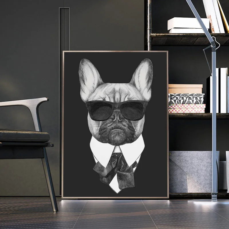 

Nordic Dogs in a Suit Canvas Paintings On the Wall Art Posters And Prints Modern Funny Dogs Canvas Pictures For Living Room Wall