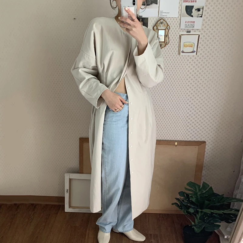 SHENGPALAE 2020 Новое весеннее однобортное платье трапециевидной формы с v образным