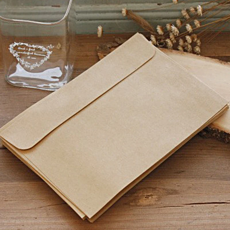 20pcs-Kraft 20 шт./партия, черный, белый, красный, крафт-бумага, конверты, винтажный Европейский стиль, конверт для визиток, приглашения - Цвет: 20pcs-Kraft