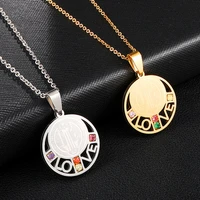 new style love colorful rhinestone gift hollow catholic priest exorcist stainless steel saint benedict choker pendant necklace