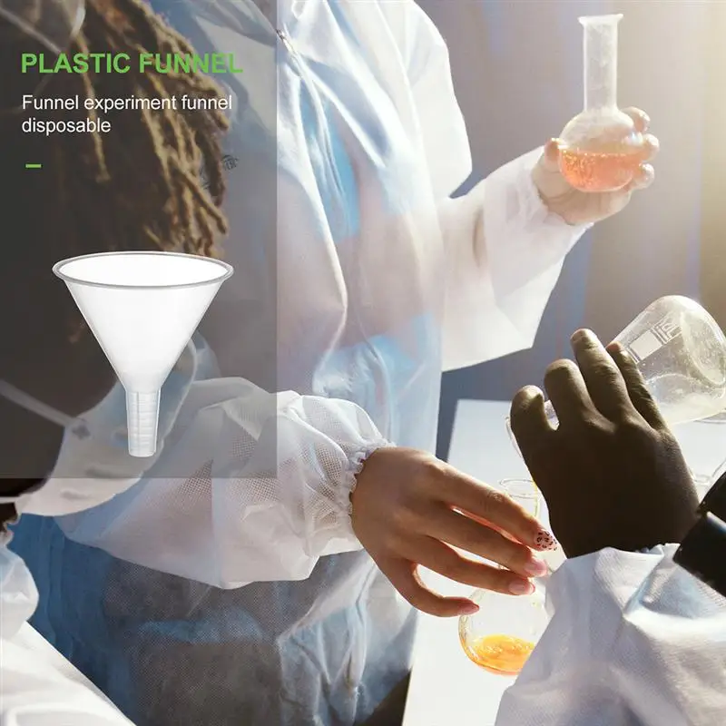 

6Pcs Small Plastic Funnels Disposable Lab Funnels Mini Liquid Oil Funnels Lab Tools