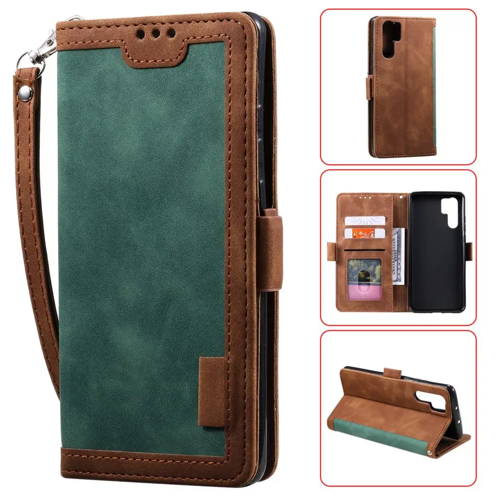 

Holder Card Wallet Satnd Bag Cover Coque Matte Leather Flip Phone Case For Samsung Galaxy S9+ S10E S20 FE S21 Ultra Note 10 Plus