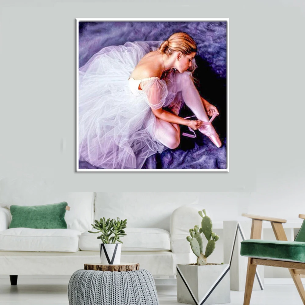 Алмазная 5D Вышивка полный набор круглые стразы танцор балерины для 3D алмазной