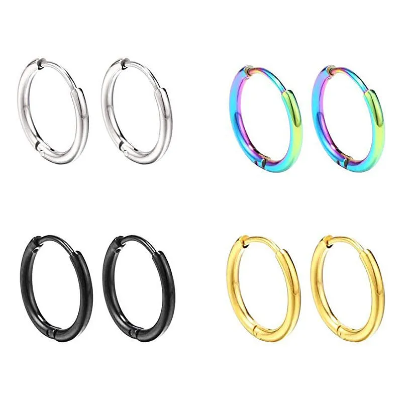 

Factory In Stock Round Ear Clip Stainless Steel Earrings Fashionmonger Personalized Colorful Multi-round Line Titanium Steel