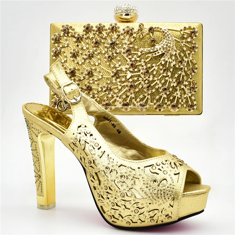 Новинка модные женские свадебные туфли в нигерийском стиле украшенные стразами