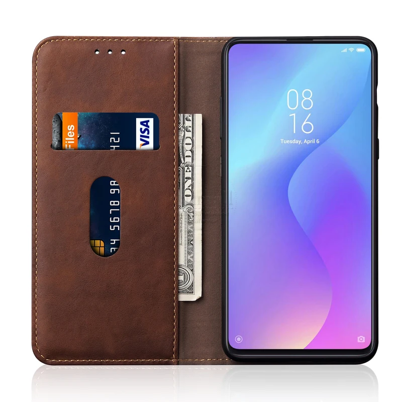 Роскошный тонкий кожаный чехол-книжка в стиле ретро для Xiaomi Redmi K30 5G чехол-кошелек