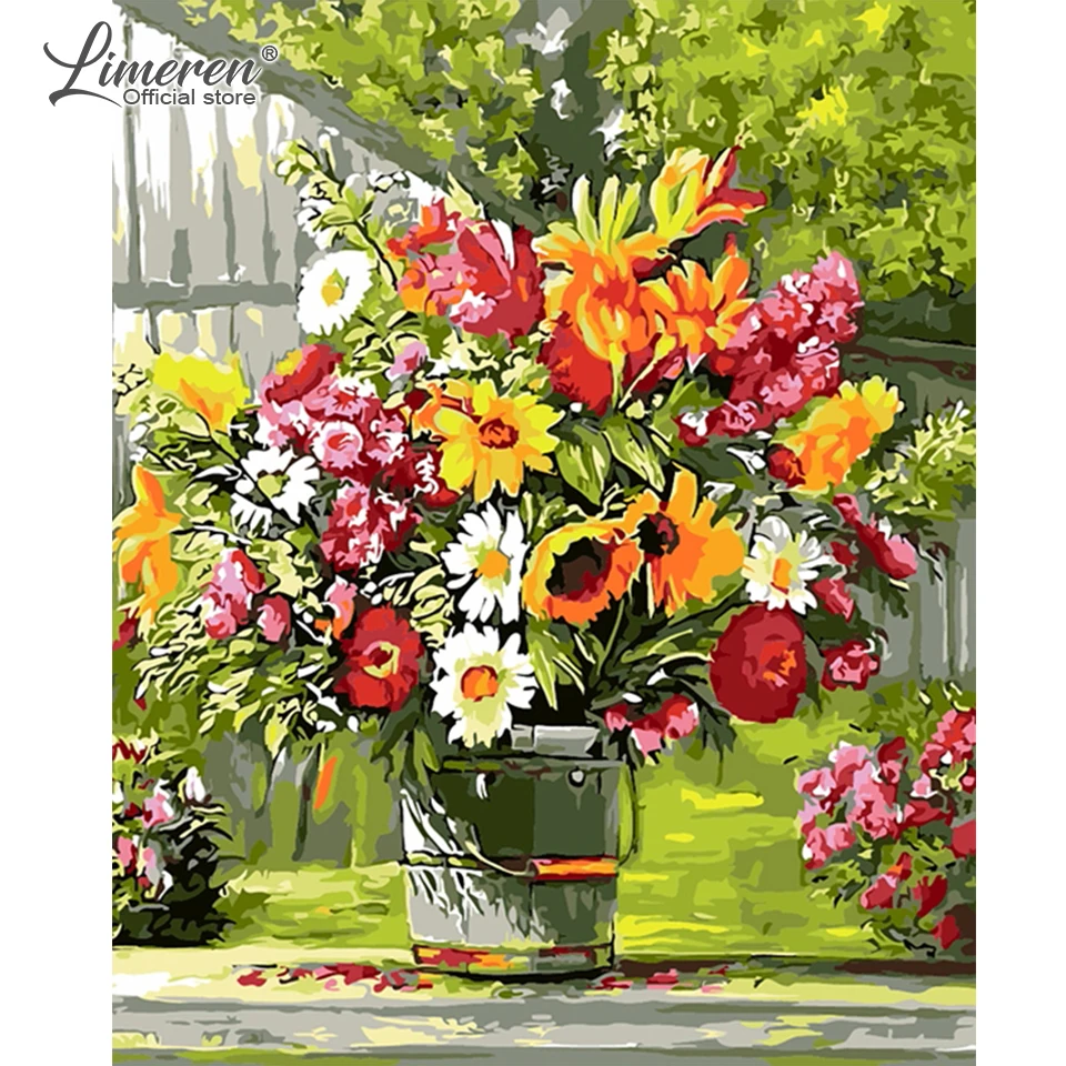 Картина для рисования по номерам на холсте Цветы | Дом и сад