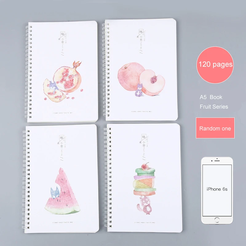 A5 Cute Notebook Paper Coil Weekly Planner 120 Sheets Writing Diary Note Pads Notebooks and Journals School Supplies Stationery |