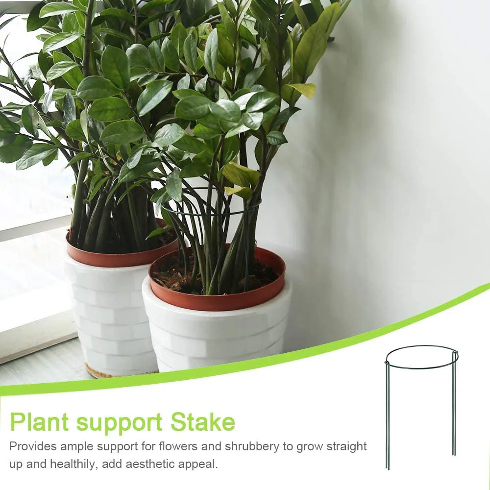 

Plant Support Stake 10-Pack Half Round Metal Garden Plant Supports Ring Garden Border Supports for Tomato Flowers Vine