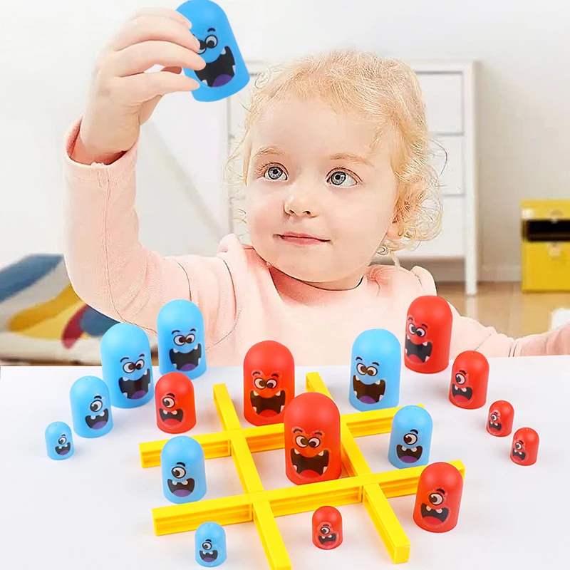 Tictactoe-tablero de ajedrez Ox para ni&ntilde;os, juego educativo Montessori, juguete de ocio, interacci&oacute;n entre padres e hijos-1