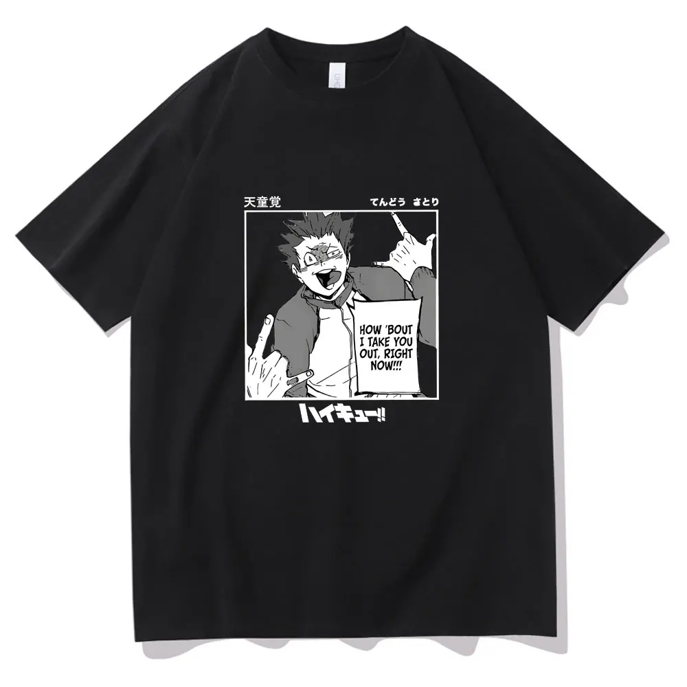 

Japan Anime Men Haikyuu Tshirt Harajuku Comics Satori Tendou Creative Short Sleeve Tee Oversized Women Sandy Beach Style T Shirt