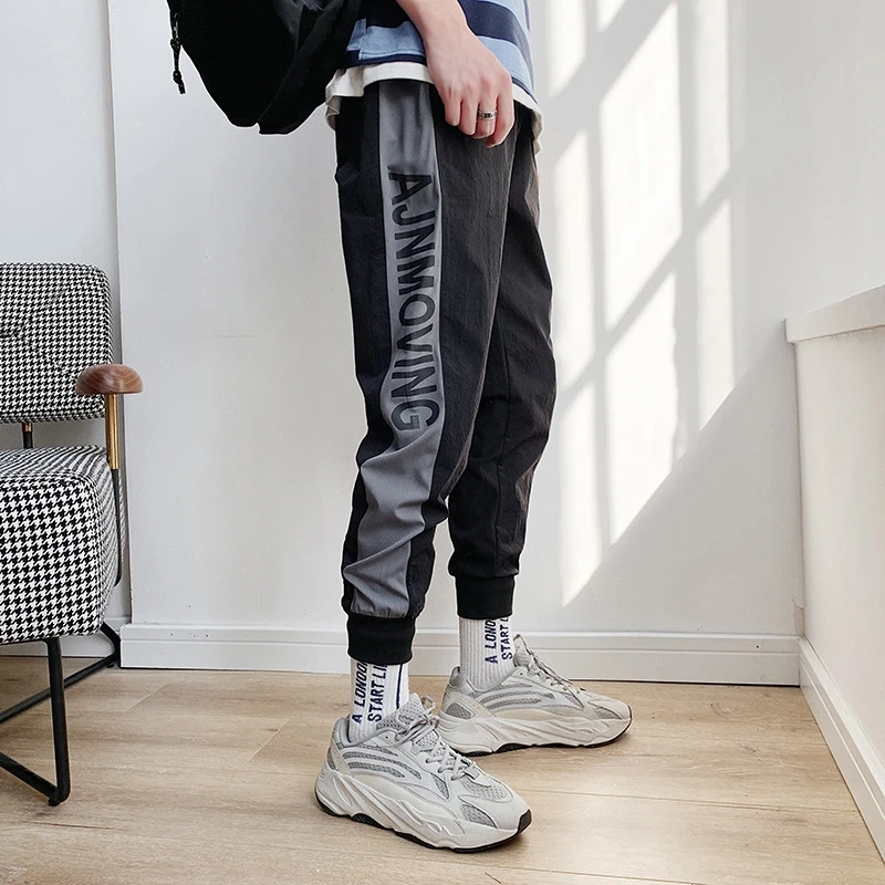

New 2021 Hip Hop Streetwear Men's Splice Joggers Pants Fashion Casual Cargo Pant Trousers Harem Pant Men Student Discount