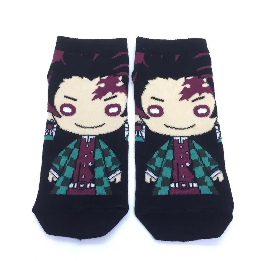 Hot Cos Anime Demon Slayer Kimetsu no Yaiba Kamado Tanjirou Nezuko Agatsuma Zenitsu Hashibira pattern Boat socks Gift