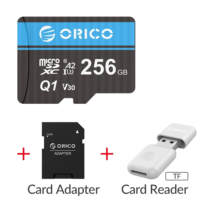 ORICO Mini Micro SD карта памяти 32 Гб 64 Гб 128 ГБ 256 Гб MicroSD Max 80 м/с SD/TF флэш-карта cartao de memoria - Емкость: MSQ1-256GB-CRS12