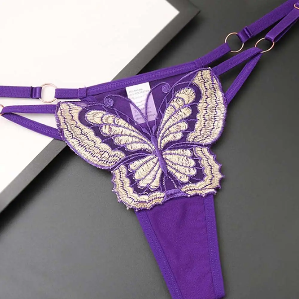 Трусики женские кружевные с вышивкой в виде бабочек | Женская одежда