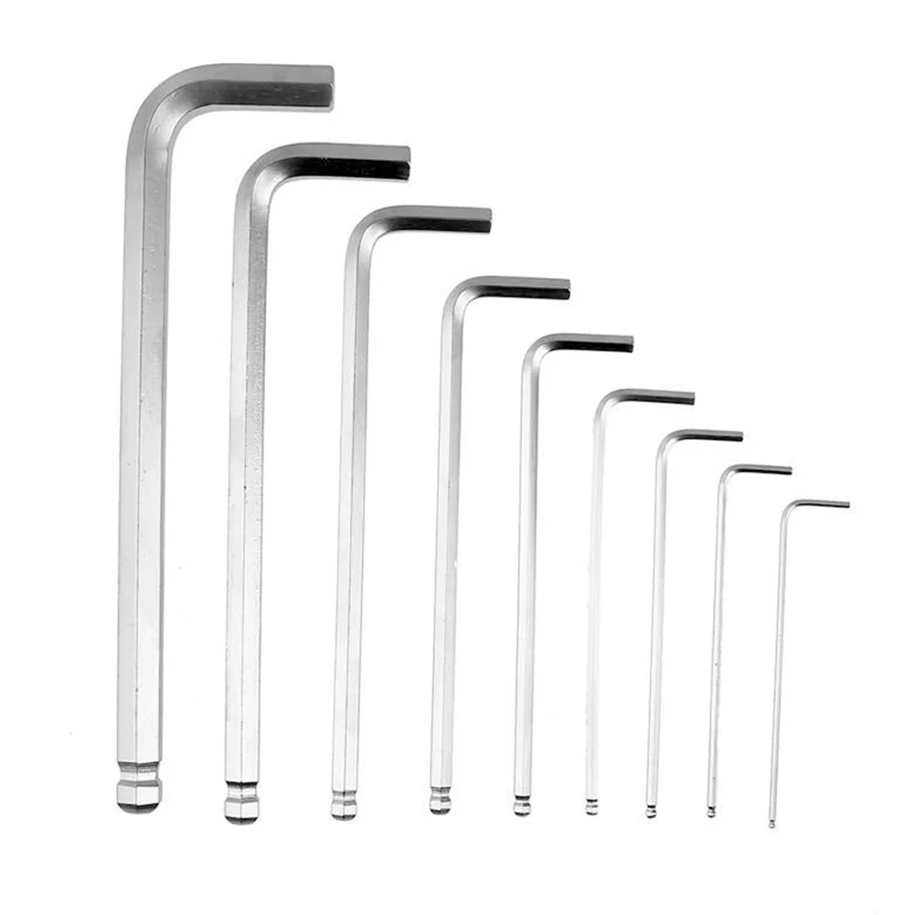 

9 Pcs/set Allen Torque Hex Key Wrench L-type Ball End Hexagon Repair Tools