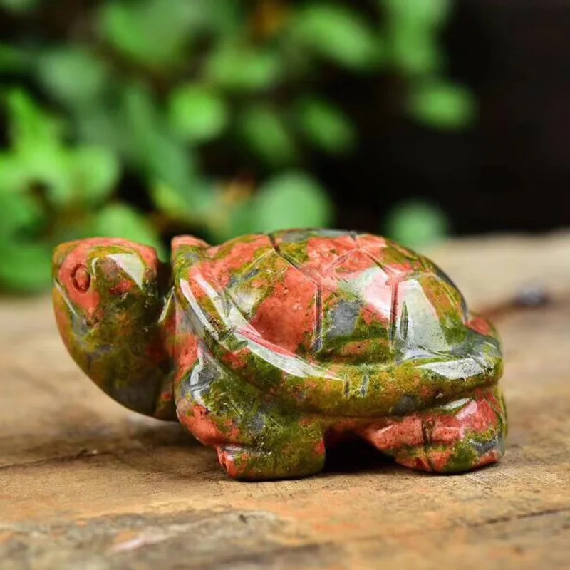 

Healing minerals hand carved Turtle Natural unakite stone crystal tortoise for gift Small Decoration