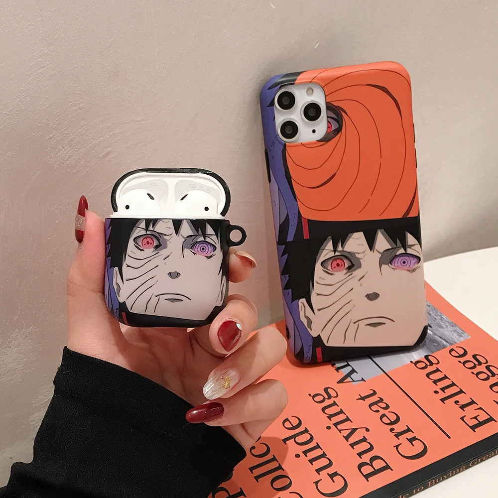 

LinXiang Japanese Comics Anime Naruto Uchiha Obito Bluetooth Earphone Cover Soft Protective Case For Apple Airpods 1 2