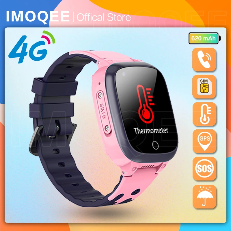 Chamada de Vídeo à Prova Relógio Inteligente Crianças Wifi Rastreamento Dwaterproof Água Termômetro Smartver Rastreador Menino Menina Estudante Telefone Lt25 4g Gps