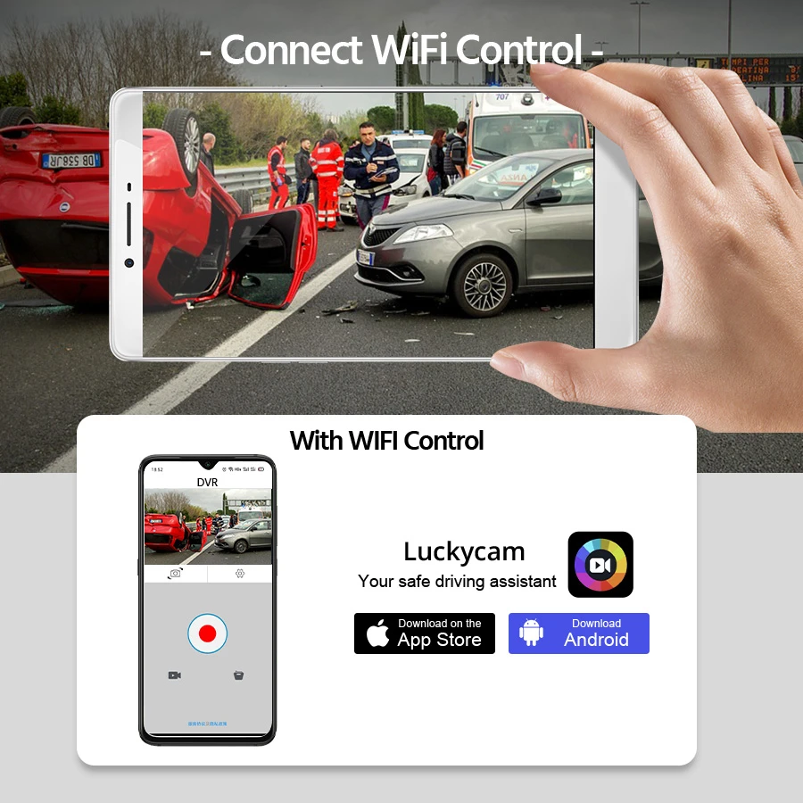 ACCEO Автомобильная камера 4K мини видеорегистратор GPS трек WiFi 2 45 дюймов с двумя