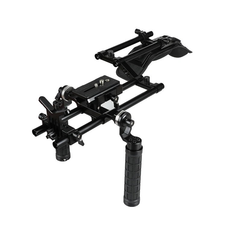 CAMVATE Handheld Shoulder Mount Rig With Manfrotto QR Plate& Rubber Handgrip For HDSLR Camera / DV Camcorder C2247