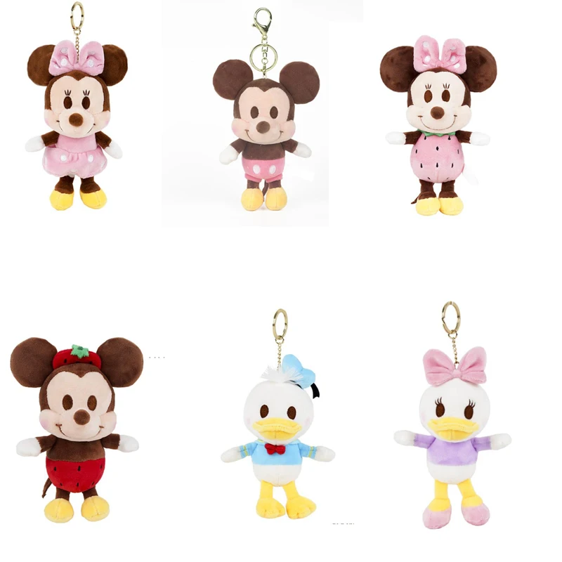 Kawaii аниме Disney плюшевые игрушки Микки Маус Минни брелоки куклы Дональд Дак Дейзи