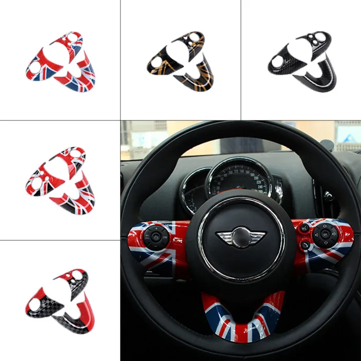 

For BMW MINI COOPER F54 F55 F56 F57 F60 Countryman Clubman Steering Wheel Panel Multimedia Button Sticker Decal Cover ABS