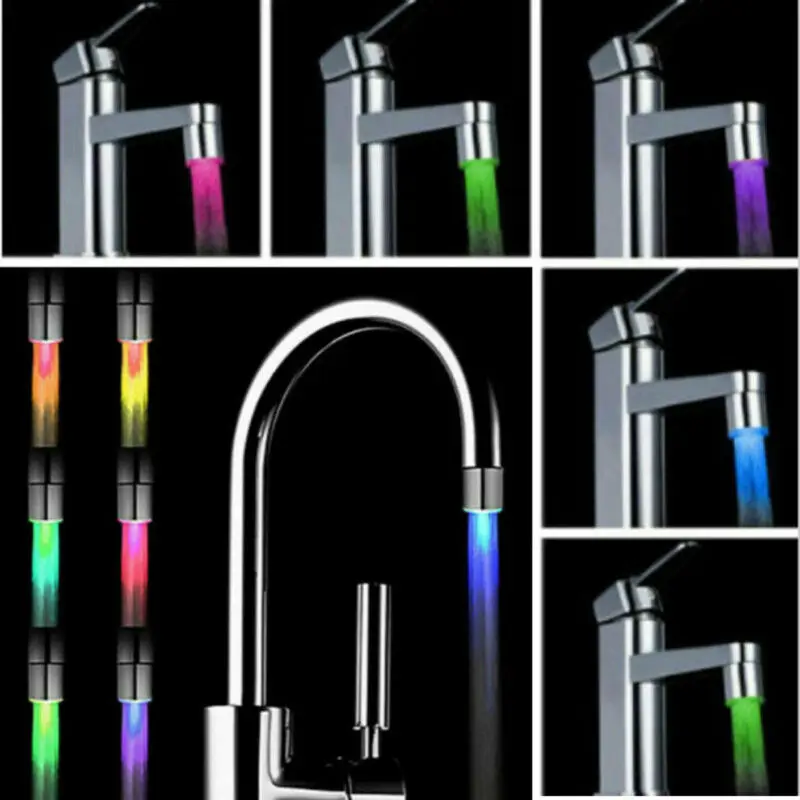 

FAROOT 3 Color Temperature Sensor / 7 Color Changing/Single Led Tap Water Faucet Lights