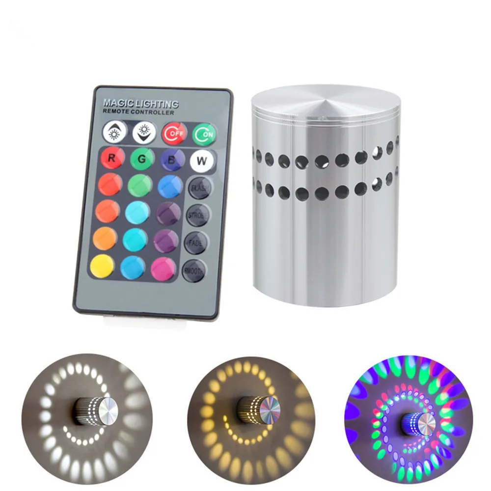 Разноцветный настенный светодиодный светильник RGB с пультом дистанционного