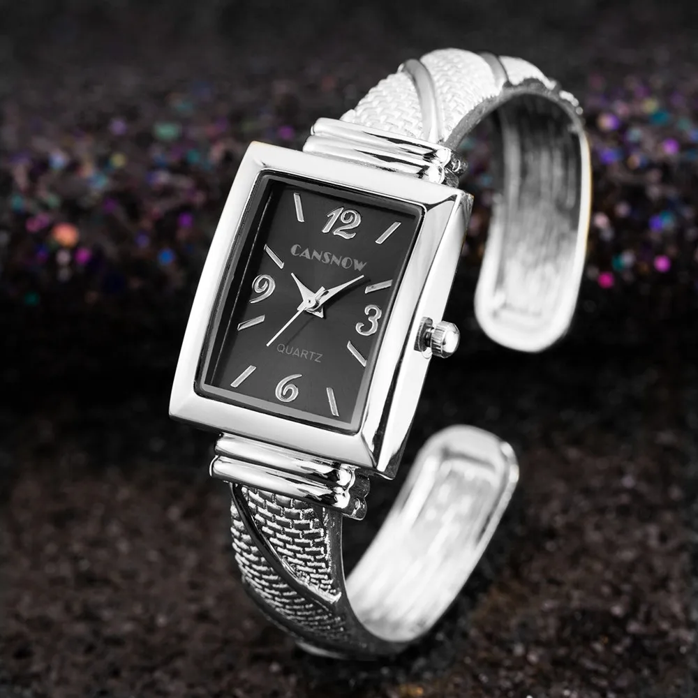 

Women Watches Luxury Bracelet Silver Gold Dial Square Stainless Steel Watchband Female Wrist Watch zegarek damski 2020