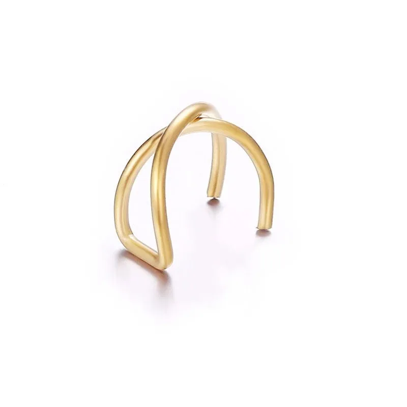 

Fashion Gold Color Ear-Clip Leaf Cuff Earring for Girl Climbers No Piercing Fake Cartilage Earring Jewelry Accessories Wholesale