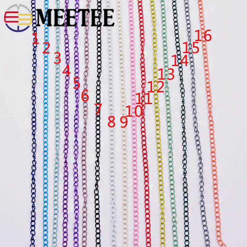 Meetee 5 метров 5*7 мм цветная металлическая плоская твист цепочка сумка ремешок