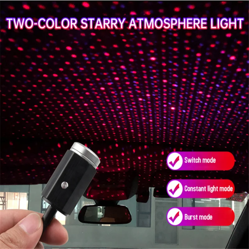 

Led Car Roof Star Night Light Projector Usb Interior Starry Laser Multiple Lighting Ambient Atmosphere Lights Auto Galaxy Lamp