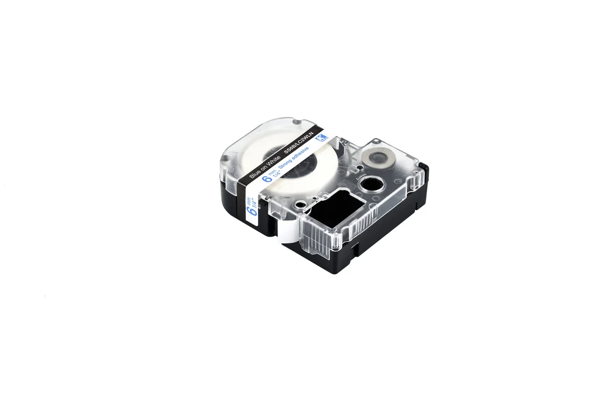 Ярлыки совместимые с Epson KingJim 6 мм синие и белые Стандартные ленты LC2WLN для детской