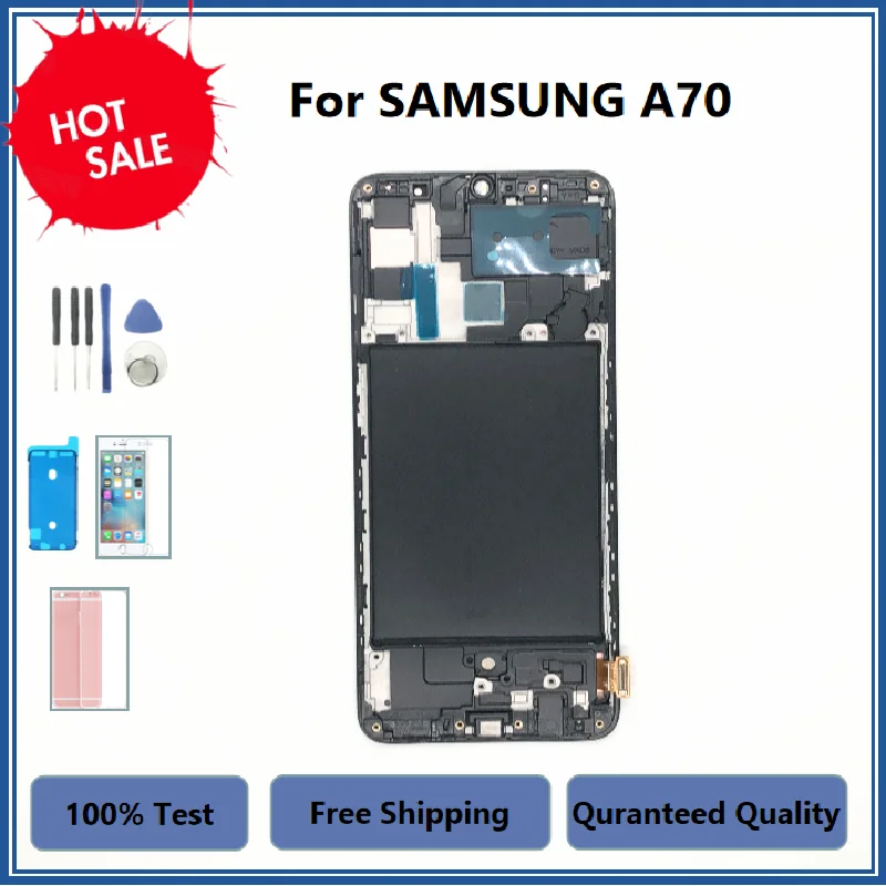 

OLED-дисплей для Samsung Galaxy A70 SM-A705F, ЖК-дисплей в сборе с рамкой для Samsung A70 SM-A7050