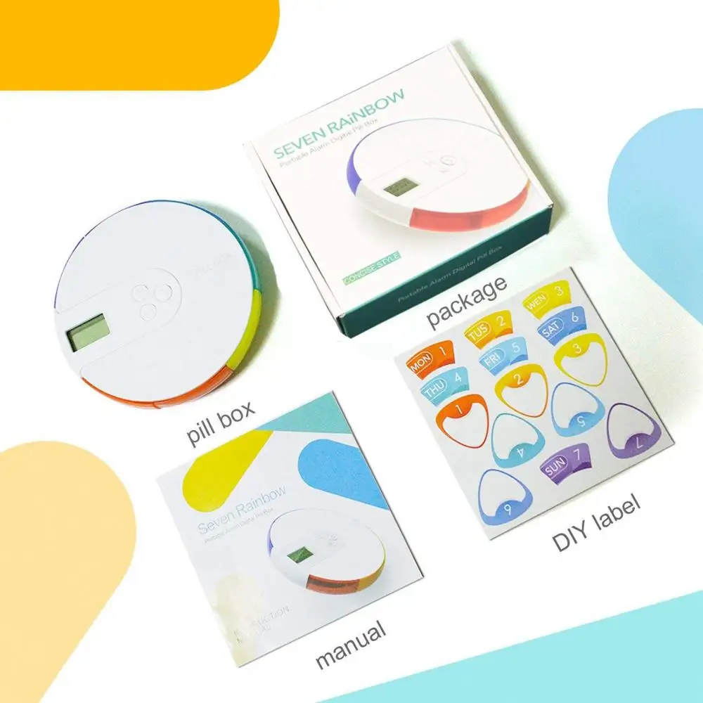 7 дневная коробка для таблеток с сигнализацией DIY цифровой маленький карманный